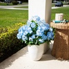 image:imageNearly Natural 19in UV Resistant Artificial Hydrangea Bush IndoorOutdoor  Set of 3Blue