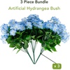 image:imageNearly Natural 19in UV Resistant Artificial Hydrangea Bush IndoorOutdoor  Set of 3Blue