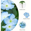 image:imageNearly Natural 19in UV Resistant Artificial Hydrangea Bush IndoorOutdoor  Set of 3Blue