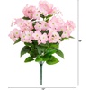 image:imageNearly Natural 19in UV Resistant Artificial Hydrangea Bush IndoorOutdoor  Set of 3Pink