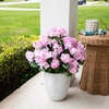 image:imageNearly Natural 19in UV Resistant Artificial Hydrangea Bush IndoorOutdoor  Set of 3Pink
