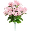 image:imageNearly Natural 19in UV Resistant Artificial Hydrangea Bush IndoorOutdoor  Set of 3Pink