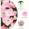 image:imageNearly Natural 19in UV Resistant Artificial Hydrangea Bush IndoorOutdoor  Set of 3Pink