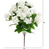 image:imageNearly Natural 19in UV Resistant Artificial Hydrangea Bush IndoorOutdoor  Set of 3White