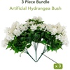 image:imageNearly Natural 19in UV Resistant Artificial Hydrangea Bush IndoorOutdoor  Set of 3White
