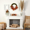 image:imageNearly Natural 20in Autumn Pumpkin Gourd and Fall Maple Leaf Artificial Wreath