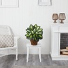 image:imageNearly Natural 22 in Artificial Triple Golden Dieffenbachia with Wood Vase