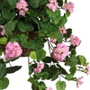 image:imageNearly Natural 24 in Artificial Geranium Red Floral Hanging Basket PlantPink