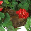 image:imageNearly Natural 24 in Artificial Geranium Red Floral Hanging Basket PlantRed