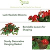 image:imageNearly Natural 24 in Artificial Geranium Red Floral Hanging Basket PlantRed