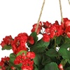 image:imageNearly Natural 24 in Artificial Geranium Red Floral Hanging Basket PlantRed