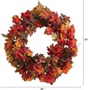 image:imageNearly Natural 24in Autumn Maple Berries and Pinecone Fall Artificial Wreath