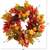 image:imageNearly Natural 24in Autumn Maple Leaf and Berries Fall Artificial Wreath