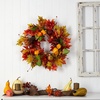 image:imageNearly Natural 24in Autumn Maple Leaf and Berries Fall Artificial Wreath