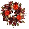 image:imageNearly Natural 24in Fall Dahlia Golden Apple Oak Leaf and Berries Autumn Artificial Wreath