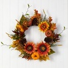 image:imageNearly Natural 24in Fall Sunflower Pumpkin Gourds Pinecone and Berries Autumn Artificial Wreath
