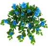 image:imageNearly Natural 24in UV Resistant Artificial Azalea Hanging Plant IndoorOutdoor  Set of 3Blue