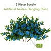 image:imageNearly Natural 24in UV Resistant Artificial Azalea Hanging Plant IndoorOutdoor  Set of 3Blue