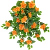 image:imageNearly Natural 24in UV Resistant Artificial Azalea Hanging Plant IndoorOutdoor  Set of 3Orange