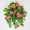image:imageNearly Natural 24in UV Resistant Artificial Azalea Hanging Plant IndoorOutdoor  Set of 3Pink