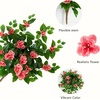 image:imageNearly Natural 24in UV Resistant Artificial Azalea Hanging Plant IndoorOutdoor  Set of 3Pink