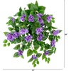image:imageNearly Natural 24in UV Resistant Artificial Azalea Hanging Plant IndoorOutdoor  Set of 3Purple