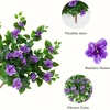 image:imageNearly Natural 24in UV Resistant Artificial Azalea Hanging Plant IndoorOutdoor  Set of 3Purple