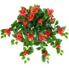image:imageNearly Natural 24in UV Resistant Artificial Azalea Hanging Plant IndoorOutdoor  Set of 3Red