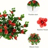 image:imageNearly Natural 24in UV Resistant Artificial Azalea Hanging Plant IndoorOutdoor  Set of 3Red