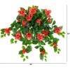 image:imageNearly Natural 24in UV Resistant Artificial Azalea Hanging Plant IndoorOutdoor  Set of 3Red