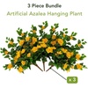 image:imageNearly Natural 24in UV Resistant Artificial Azalea Hanging Plant IndoorOutdoor  Set of 3Yellow