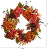 image:imageNearly Natural 25in Fall Ranunculus Hydrangea and Berries Autumn Artificial Wreath