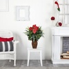 image:imageNearly Natural 26 in Artificial Mixed Greens and Anthurium with Vase