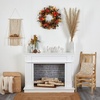 image:imageNearly Natural 26in Autumn Persimmon and Pinecones Artificial Fall Wreath