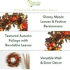 image:imageNearly Natural 26in Autumn Persimmon and Pinecones Artificial Fall Wreath