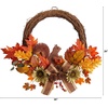 image:imageNearly Natural 26in Fall Harvest Artificial Autumn Wreath with Twig Base and Bunny
