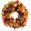 image:imageNearly Natural 26in Fall Pumpkin Gourd Pinecone and Maple Leaf Artificial Autumn Wreath