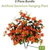 image:imageNearly Natural 28 Bougainvillea Hanging Bush Artificial Set of 2 UV Resistant IndoorOutdoor Silk Plants RedOrange
