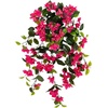image:imageNearly Natural 28 Bougainvillea Hanging Bush Artificial Set of 2 UV Resistant IndoorOutdoor Silk Plants RedPink
