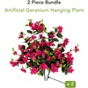image:imageNearly Natural 28 Bougainvillea Hanging Bush Artificial Set of 2 UV Resistant IndoorOutdoor Silk Plants RedPink