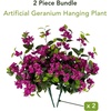 image:imageNearly Natural 28 Bougainvillea Hanging Bush Artificial Set of 2 UV Resistant IndoorOutdoor Silk Plants RedPurple