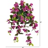 image:imageNearly Natural 28 Bougainvillea Hanging Bush Artificial Set of 2 UV Resistant IndoorOutdoor Silk Plants RedPurple