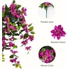image:imageNearly Natural 28 Bougainvillea Hanging Bush Artificial Set of 2 UV Resistant IndoorOutdoor Silk Plants RedPurple