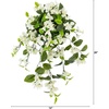 image:imageNearly Natural 28 Bougainvillea Hanging Bush Artificial Set of 2 UV Resistant IndoorOutdoor Silk Plants RedWhite