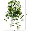 image:imageNearly Natural 29 in Artificial Geranium UVResistant Outdoor Porch DecorWhite