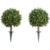 image:imageNearly Natural 2ft UV Resistant Artificial Boxwood Topiary with Integrated Ground Stake IndoorOutdoor  Set of 2
