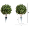 image:imageNearly Natural 2ft UV Resistant Artificial Boxwood Topiary with Integrated Ground Stake IndoorOutdoor  Set of 2