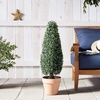 image:imageNearly Natural 3 ft Artificial Boxwood Tower Topiary Outdoor Patio Decor