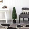 image:imageNearly Natural 3 ft Artificial Boxwood Tower Topiary Outdoor Patio Decor