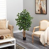 image:imageNearly Natural 3 ft Artificial Ficus Tree with Natural Wood Trunks4ft